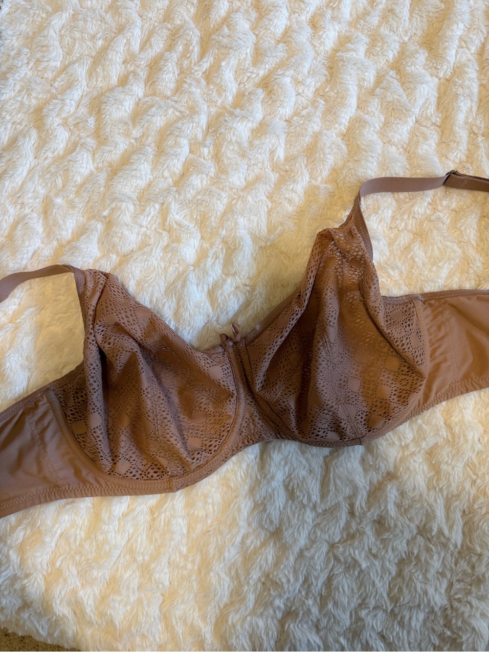 Glamorise Lace-Effect Underwire Bra - Mauve Brown